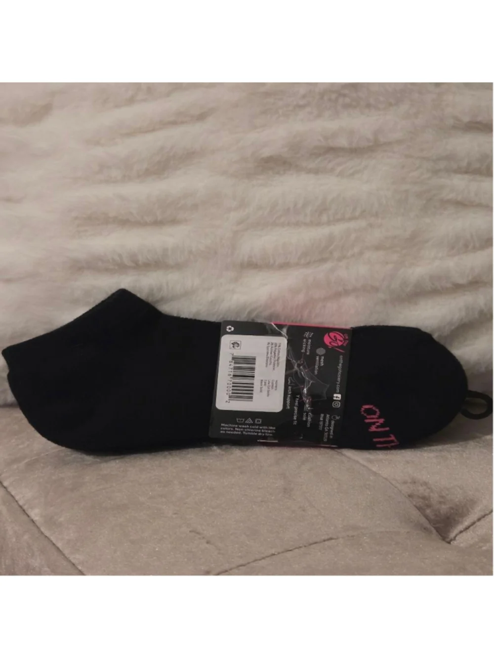 Women's On The Go! Black Low Cut Cushion Cotton Blend Socks